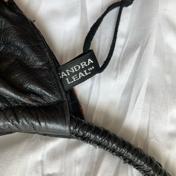 Sandra Leal Embroidered Leather Fringe Bag - Picture 4 of 13